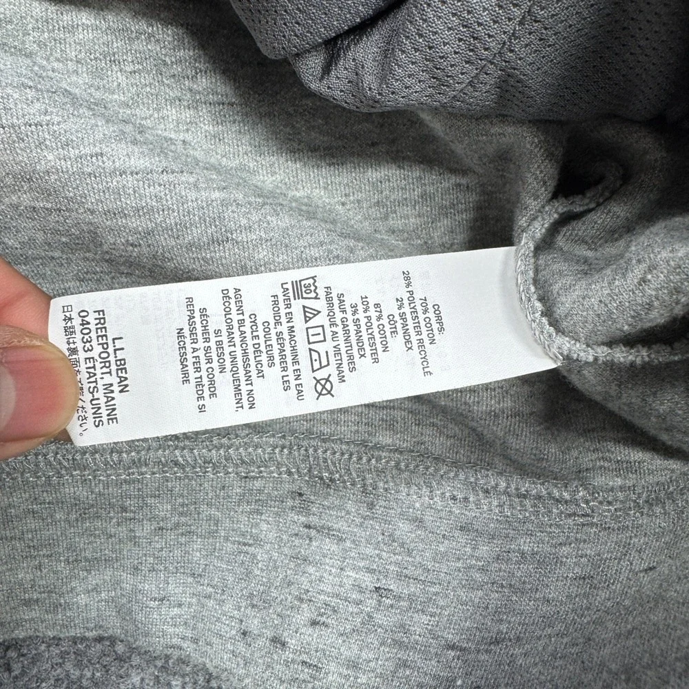 LL Bean Full Zip Sweatshirt Mens‎ XXL Gray Bomber Style Jacket